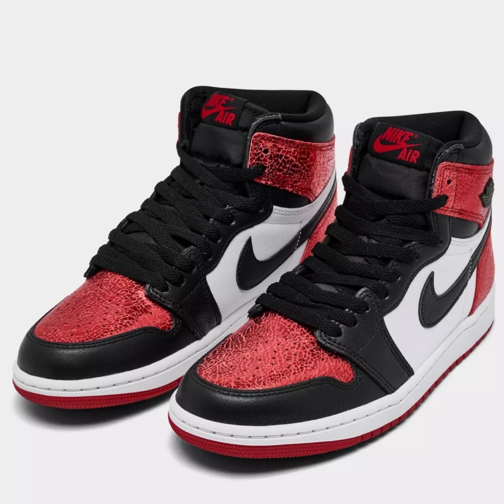 Nike Air Jordan 1 High Red Black White - Picture 2 of 6